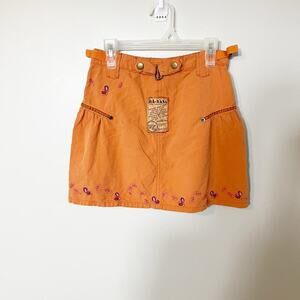 Da-nang girls orange Ripstop embroidered skirt size small/medium